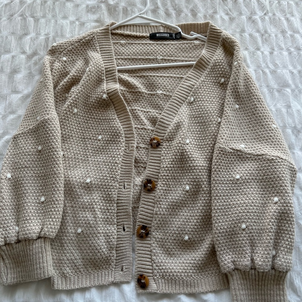 Missguided balloon knit cardigan